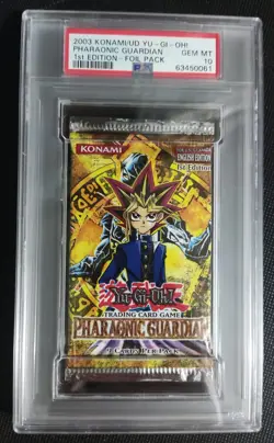 2003 Yu-Gi-Oh Pharoanic Guardian 1st Edition Sealed & Graded Booster Pack PSA 10 - Image 1