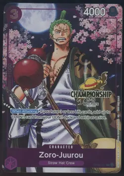 Zoro-Juurou (Event Pack Vol. 5) OP05-067 One Piece PROMO GOLD CHAMPIONSHIP - Image 1