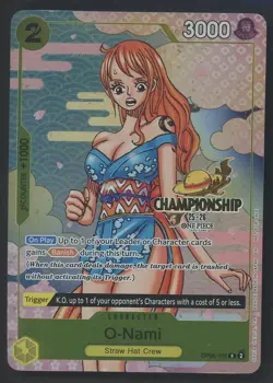 One Piece TCG O-Nami Nami OP06-101 25-26 Championship Promo - Image 1