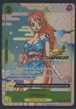 One Piece TCG O-Nami Nami OP06-101 25-26 Championship Promo - Image 1