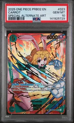 2025 ONE PIECE PRB02-PREMIUM BOOSTER ALTERNATE ART CARROT PSA 10 - Image 3
