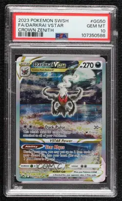 Full Art Darkrai VSTAR Pokemon Sword Shield Crown Zenith Galarian Gallery PSA 10 - Image 1