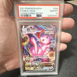 Pokemon Mew VMAX Alternate Art Secret Rare 269/264 Fusion Strike Holo PSA 10 - Image 1