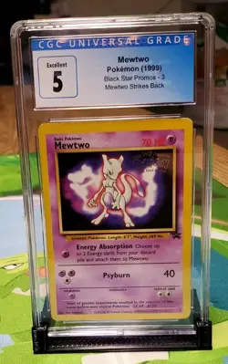 CGC Excellent 5 Mewtwo Pokemon Black Star Promo 3 Mewtwo Strikes Back - Image 2