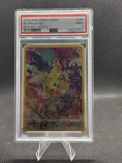 2023 Pokemon SWSH Full Art FA Pikachu Crown Zenith 160/159 PSA 9 MINT - Image 1