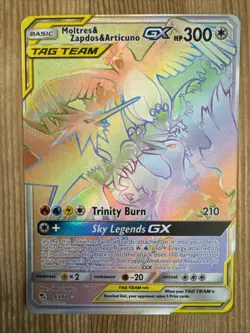 Moltres & Zapdos & Articuno GX - 69/68 - Pokemon Hidden Fates Secret Rare NM - Image 1
