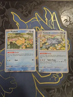 Pokemon Psyduck Golduck MEP Black Star Promo Cosmos Holo 007 008 Mega Set - Image 1