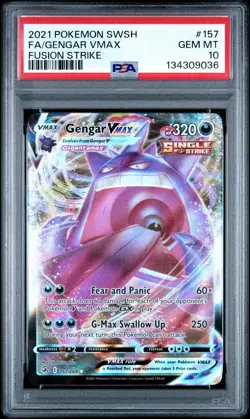 Pokemon Fusion Strike Gengar VMAX #157/264 Full Art PSA 10 Gem Mint - Image 1