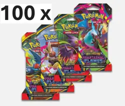 100 x POKEMON TCG PHANTASMAL FLAMES SLEEVED BOOSTER PACKS - SEALED & NEW - Image 1