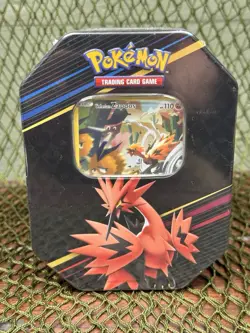 *SEALED* CROWN ZENITH GALARIAN ZAPDOS MEDIUM Tin 4 Packs ~ Pokemon TCG - Image 2