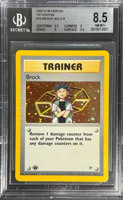Pokemon 2000 Brock Gym Heroes 1st Edition #15 Holo R BGS 8.5 - Image 1