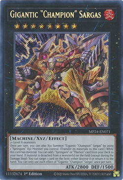YUGIOH (MISPRINT) Gigantic "Champion" Sargas MP24-EN071 Secret Rare - Image 1