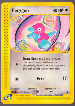 Porygon 103a/147 Aquapolis Pokemon TCG Card WOTC 2002 NM - Image 1