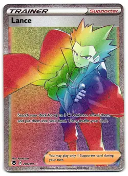 Lance 206/195 - Silver Tempest Rare Rainbow Pokemon TCG - NM Card - Image 1