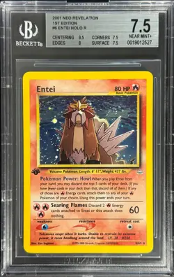 Pokemon 2001 Entei Neo Revelation 1st Edition #6 Holo R BGS 7.5 - Image 1