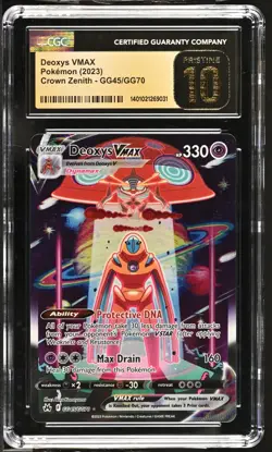 Pokemon 2023 Deoxys VMAX Crown Zenith GG45/GG70 CGC PRISTINE 10 - Image 1