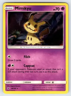 Mimikyu 58/145 2017 S&M Guardians Rising Pokemon Card Nintendo Holo Rare - VLP - Image 1