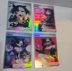 Lot of 4 Custom holo Marnie Trainer Pokemon Trading Card sleeved & top loaded - Image 4