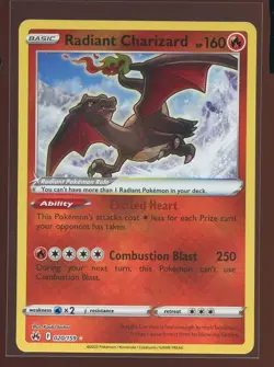 Radiant Charizard 020/159 NM SWSH Crown Zenith Shiny Pokemon - Image 1