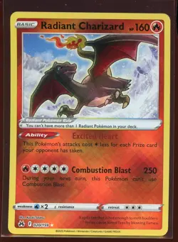 Radiant Charizard 020/159 NM SWSH Crown Zenith Shiny Pokemon - Image 3