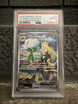 PSA 10 Cynthia's Roserade 184/182 Pokemon Destined Rivals DRI EN 2025 #184 GEMMT - Image 1