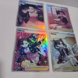 Lot of 4 Custom holo Marnie Trainer Pokemon Trading Card sleeved & top loaded - Image 4