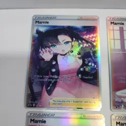 Lot of 4 Custom holo Marnie Trainer Pokemon Trading Card sleeved & top loaded - Image 5