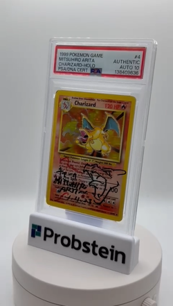 Mitsuhiro Arita Signed 1999 Pokemon Game #4 Charizard Holo PSA/DNA AUTH AUTO 10 - Image 2