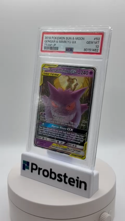 2019 Pokemon Sun & Moon Team Up #53 Gengar & Mimikyu GX PSA 10 GEM MINT - Image 2