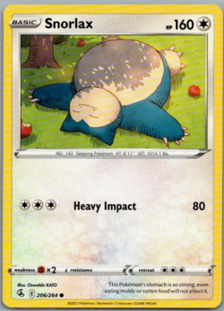 Pokemon - Snorlax - 206/264 - Fusion Strike - NM/M - Image 1