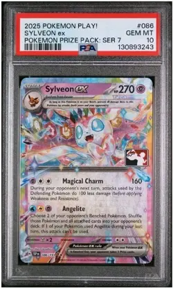 PSA 10 Sylveon ex 086/191 Prize Pack: Series 7 Pokemon Play! 2025 - Image 1