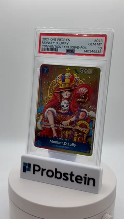2024 One Piece EN Convention Exclusive Foil #043 Monkey D. Luffy PSA 10 GEM MINT - Image 2