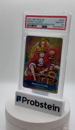 2024 One Piece EN Convention Exclusive Foil #043 Monkey D. Luffy PSA 10 GEM MINT - Image 2