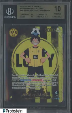 2025 ONE PIECE PROMOS BVB X ONE PIECE MATCH DAY 2025 #003 MONKEY D. LUFFY BGS 10 - Image 1