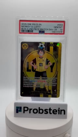 2025 ONE PIECE PROMOS BVB X ONE PIECE MATCH DAY 2025 #003 MONKEY D. LUFFY PSA 10 - Image 2