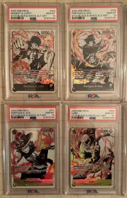 One Piece ST13 Black & White COMPLETE Sequential Set PSA 10 Luffy Sabo Ace ENG - Image 2
