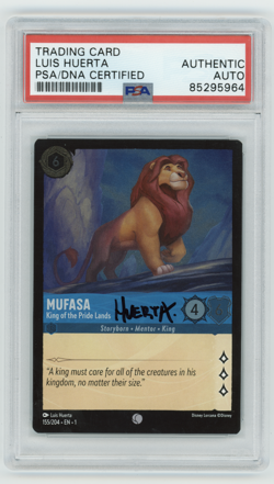 PSA Signed Luis Huerta Disney Lorcana The First Chapter Mufasa 155/204 - Image 1