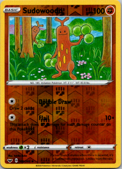 Sudowoodo 100/202 Pokemon Sword & Shield Base Set Reverse Holo Uncommon Card NM - Image 1