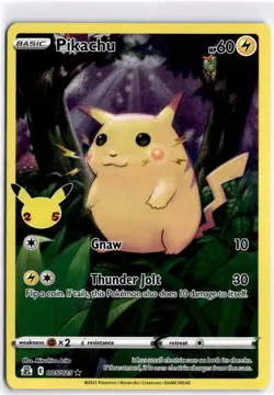Pikachu Card 5/25 Celebrations Holo Pokemon TCG NM - Image 1