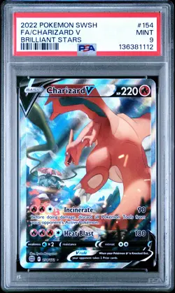 2022 Pokemon #154 Fa/Charizard V Brilliant Stars PSA 9 - Image 1