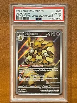 GEM MINT PSA 10 Mega Evolution Alakazam 009 (Pokemon Center) Holo Promo Pokemon - Image 1