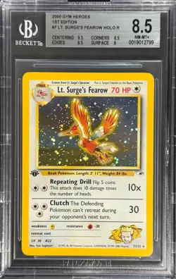 Pokemon 2000 Lt. Surge's Fearow Gym Heroes 1st Edition #7 BGS 8.5 - Image 1