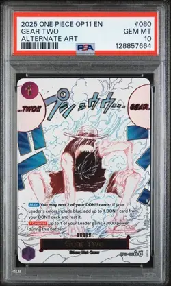 ONE PIECE GEAR TWO 2025 OP11-A FIST OF DIVINE SPEED #080 PSA 10 - Image 1