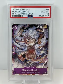 2023 ONE PIECE MONKEY D. LUFFY PIRATE PARTY VOL. 5 PSA 10 Promo P-041 English - Image 1