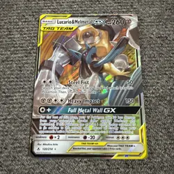 Pokemon Lucario and Melmetal GX SM Unbroken Bonds Card 120/214 Tag Team - Image 1