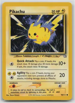 Pikachu 70/111 Neo Genesis Set Rare Vintage Pokemon Card #111 - Image 1