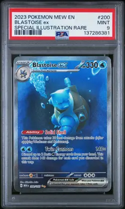 Pokemon Blastoise ex #200/165 SV151 Illustration Rare Holo PSA 9 - Image 1