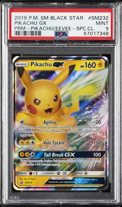 2019 POKEMON SM BLACK STAR PROMO #SM232 PIKACHU GX PSA 9 - Image 1
