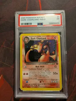 PSA 1 Dark Charizard 4/82 Holo Foil Rare Team Rocket 2000 Pokemon WoTC PR - Image 1