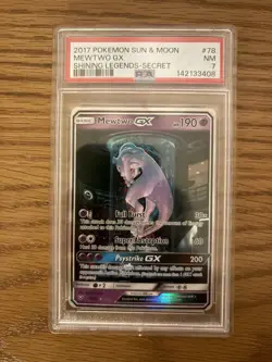 2017 POKEMON SUN & MOON SHINING LEGENDS SECRET #78 MEWTWO GX PSA 7 - Image 1